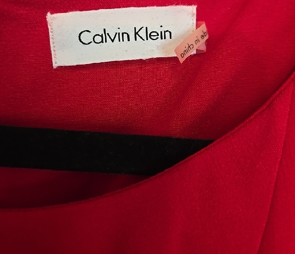 Calvin Klein Red Ruffled Sheath Dress - Picture 2 of 6